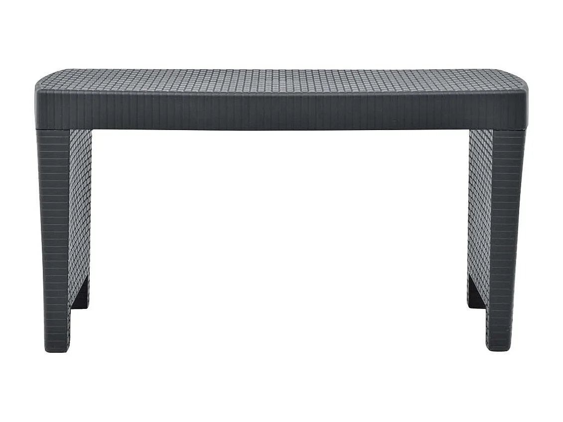 3-tlg. Garten-Sitzgruppe: Sofa + Tisch | Garten-Lounge-Set Kunststoff Anthrazit -GKD439932