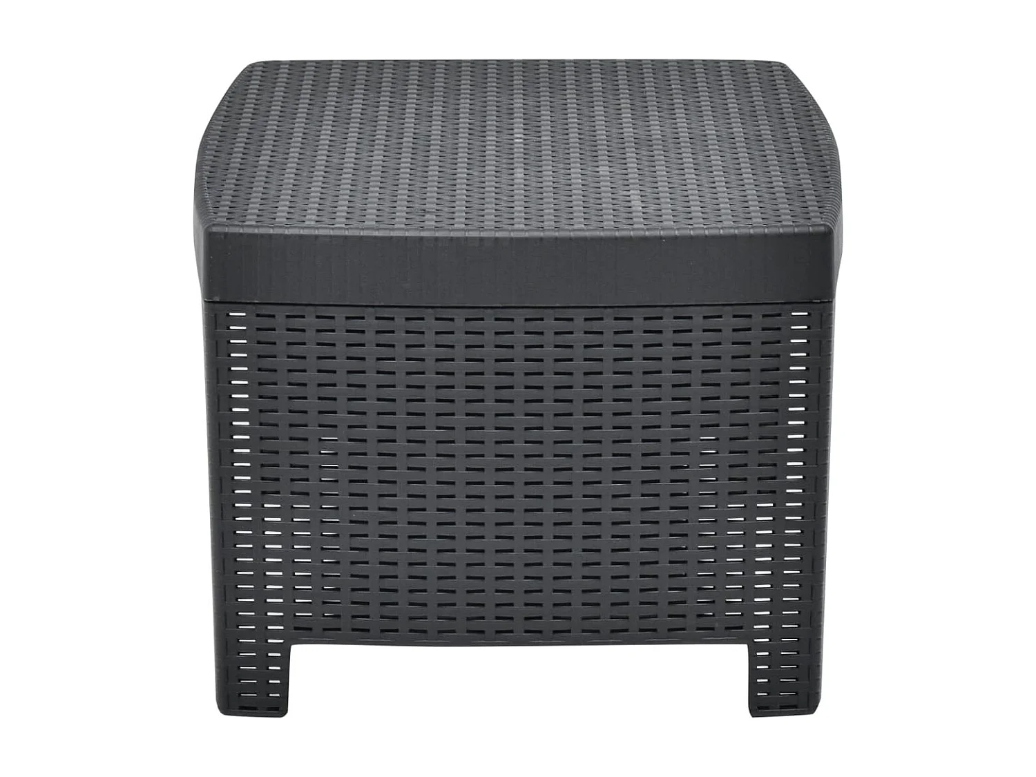 3-tlg. Garten-Sitzgruppe: Sofa + Tisch | Garten-Lounge-Set Kunststoff Anthrazit -GKD439932