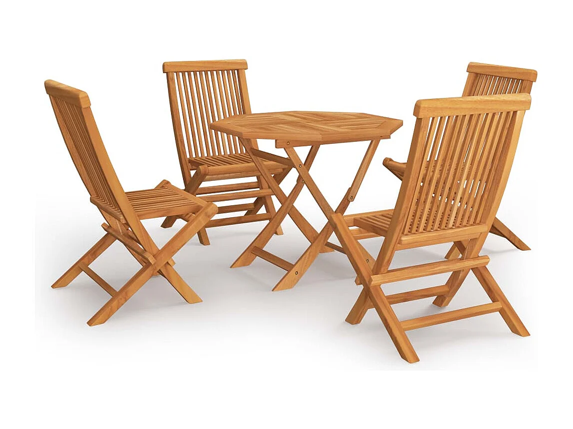 Salon de jardin 5 pcs Bois de teck massif BE40410