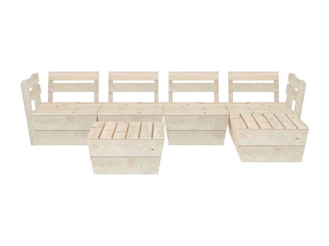 Salon de jardin palette 6 pcs Bois d'épicéa imprégné BE27884