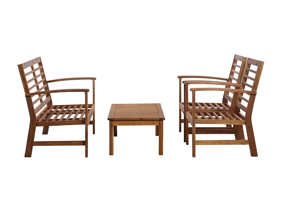Salon de jardin 4 pcs Bois d'acacia solide BE90930