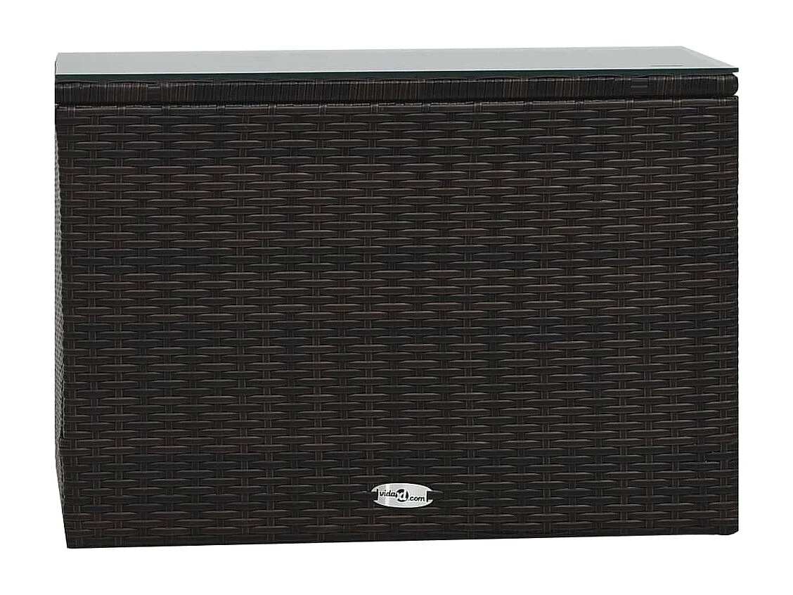 5 pcs conjunto lounge jardim c/ almofadões vime PE castanho PT46563