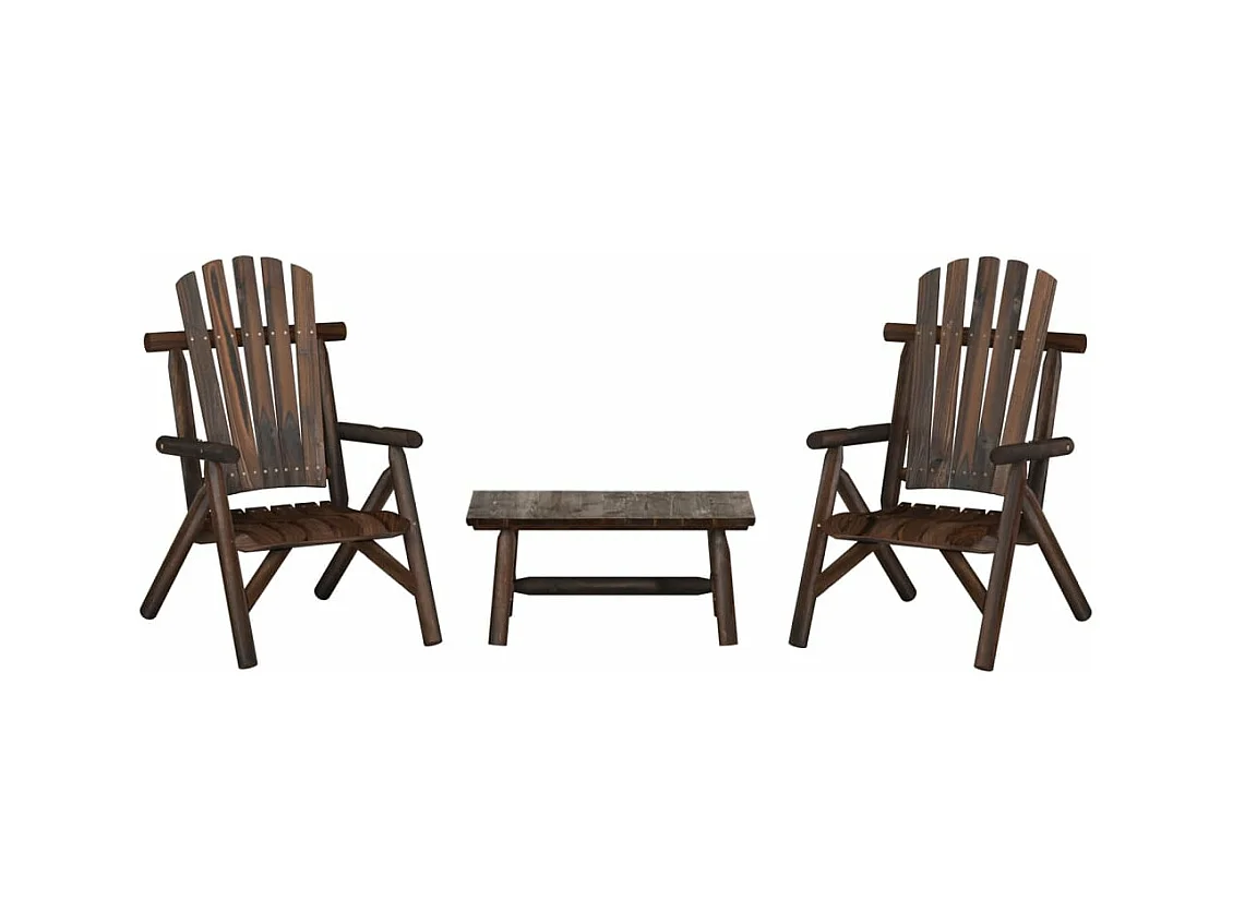 Salon de jardin 3 pcs bois massif d'épicéa BE69274