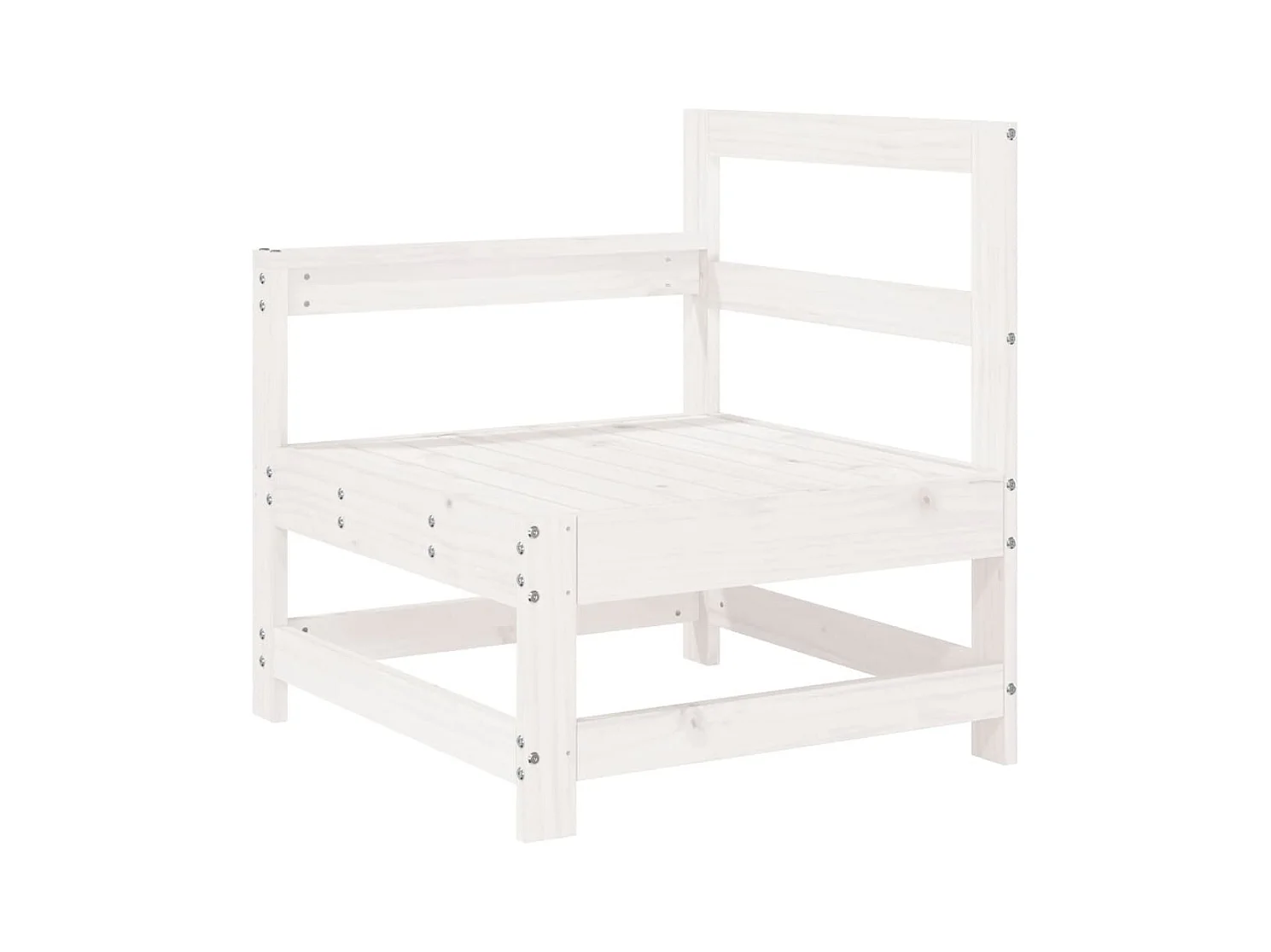 5-tlg. Garten-Sitzgruppe: Sofa + Tisch | Garten-Lounge-Set Weiß Massivholz Kiefer -GKD324620