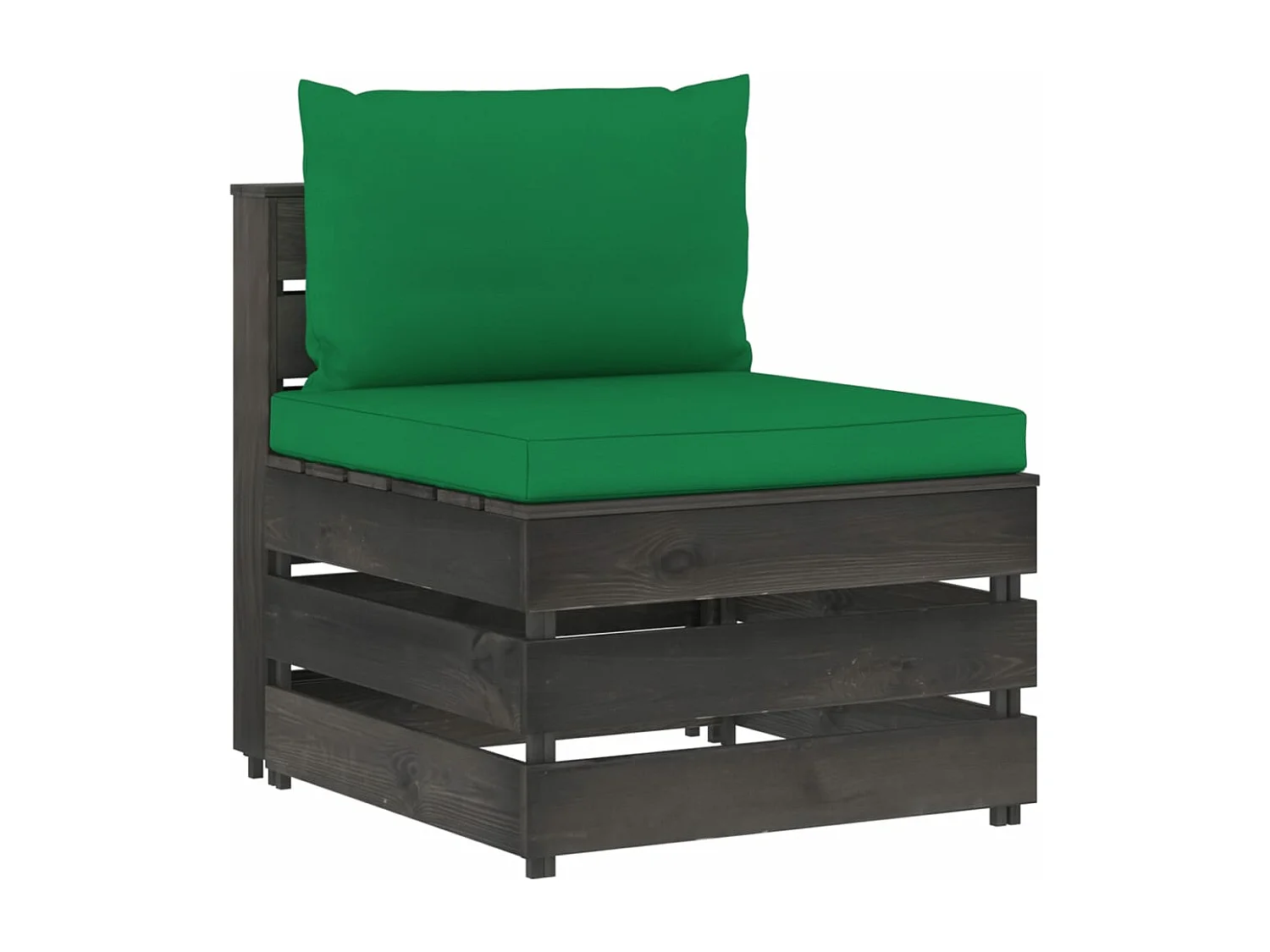 Salon de jardin 7 pcs avec coussins Bois imprégné de gris BE23728