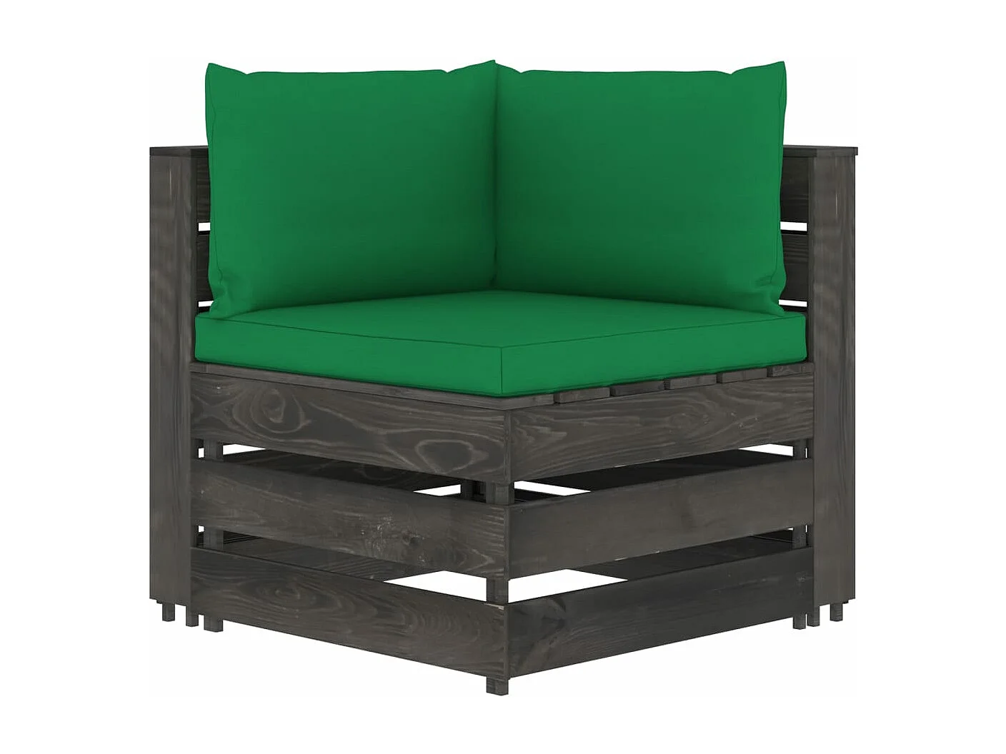 Salon de jardin 7 pcs avec coussins Bois imprégné de gris BE23728