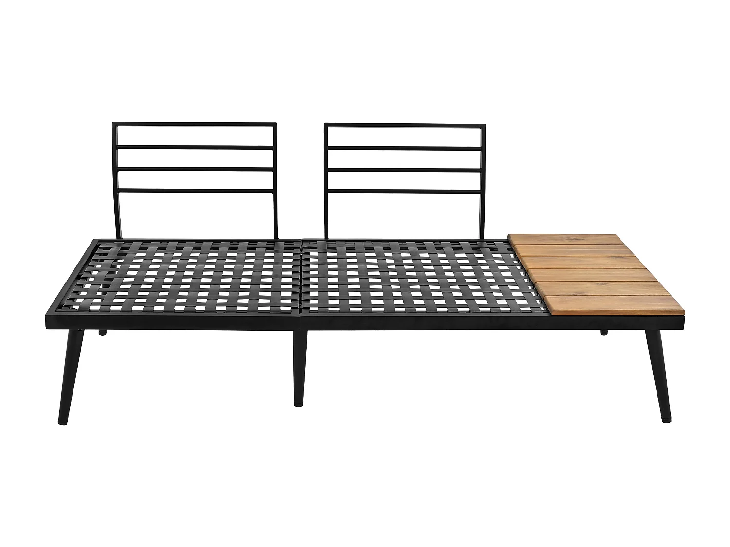 6-zits modulaire tuinmeubelset - 2 bank + 2 stoelen + set van 2 uittrekbare salontafels - kleur: antiekgrijs + bruin