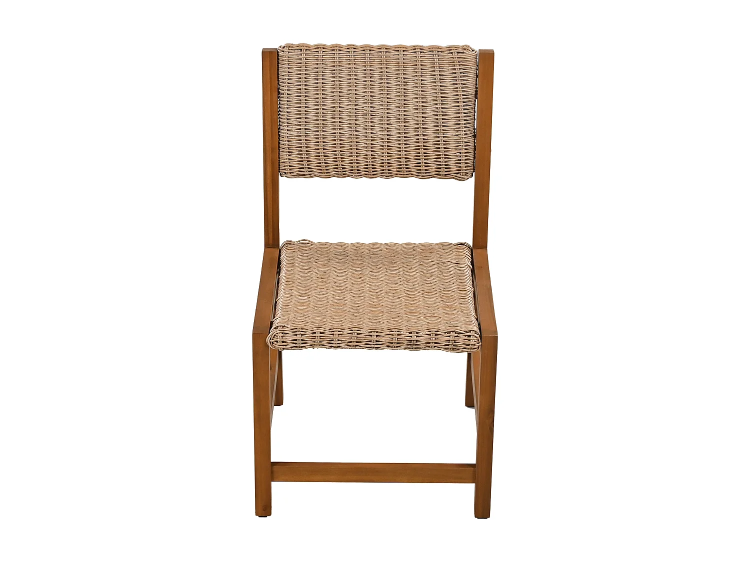 Salle à manger de jardin 7 pcs en rotin HDPE et bois d'acacia - table + 6 chaises - pour jardin ou terrasse - marron