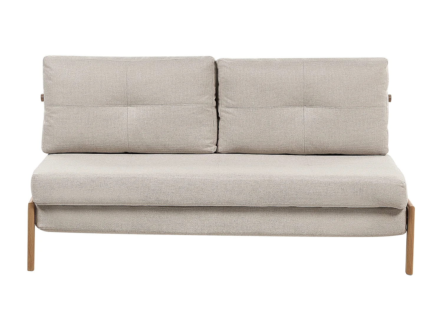 2-Sitzer Schlafsofa Stoffbezug beige gesteppt hohe Metallbeine Skandi Edland