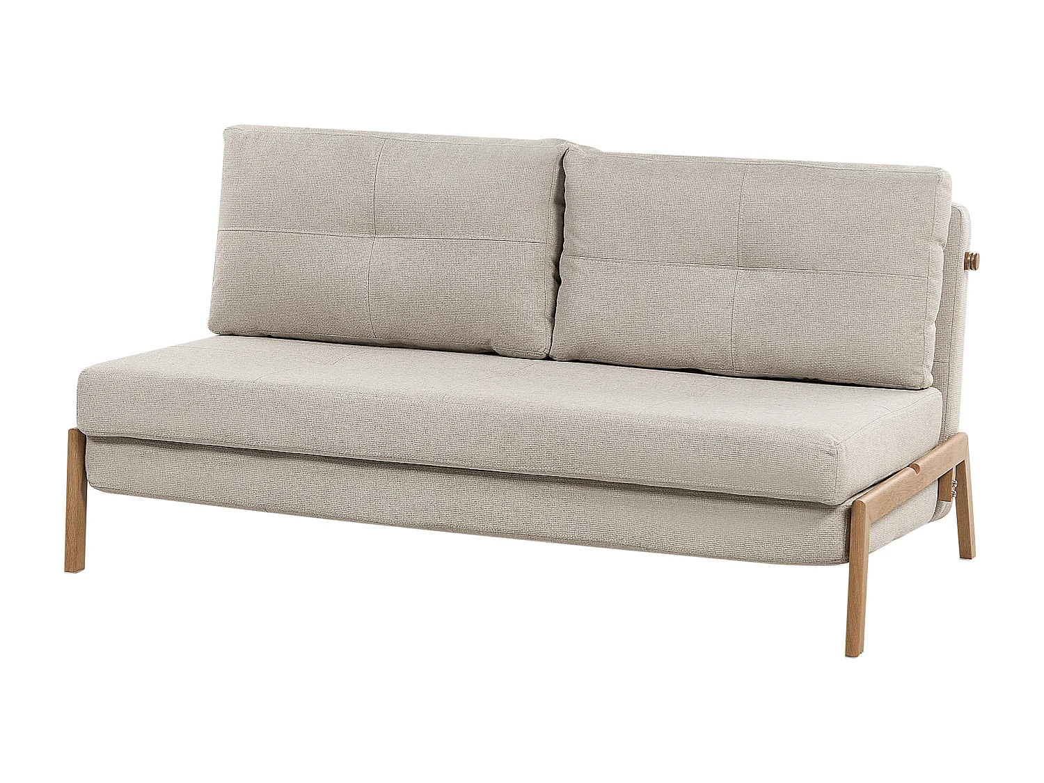 2-Sitzer Schlafsofa Stoffbezug beige gesteppt hohe Metallbeine Skandi Edland