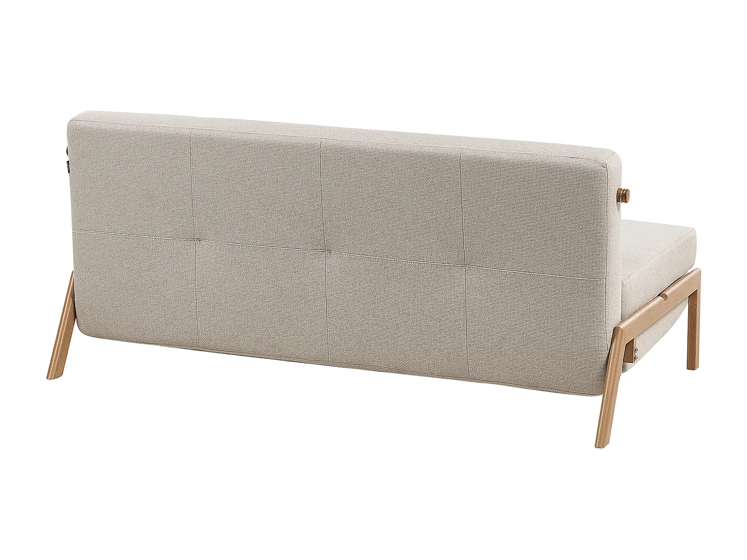 2-Sitzer Schlafsofa Stoffbezug beige gesteppt hohe Metallbeine Skandi Edland