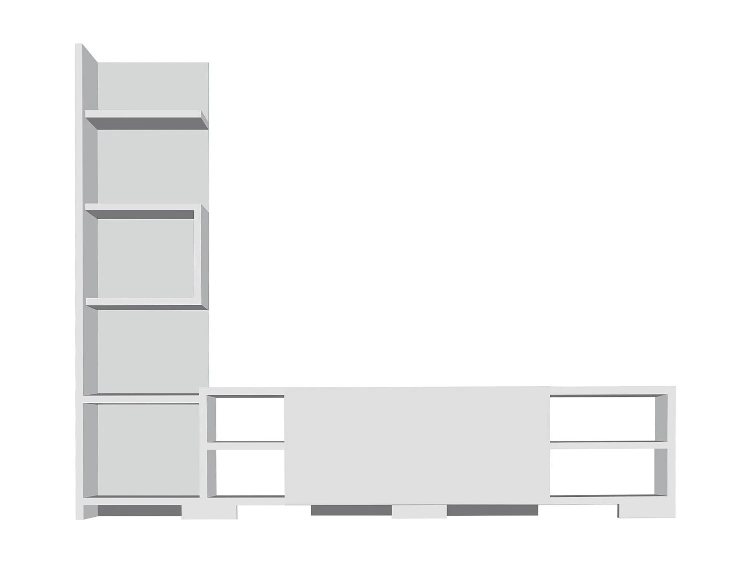 Stojak pod telewizor – 160 cm X 120 cm X 29,5 cm – Biały – Płyta wiórowa
