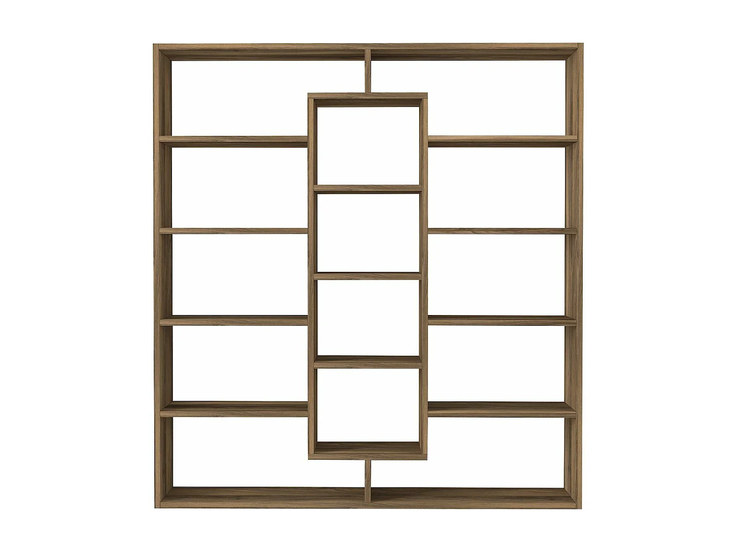 Estante escandinava – 125 x 135,7 x 22 cm – cor nogueira – material em aglomerado de partículas