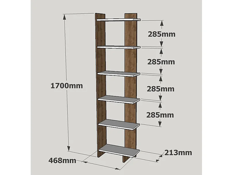 Estante moderna – 170 cm de altura – Branco – 100% painel de partículas revestido a melamina