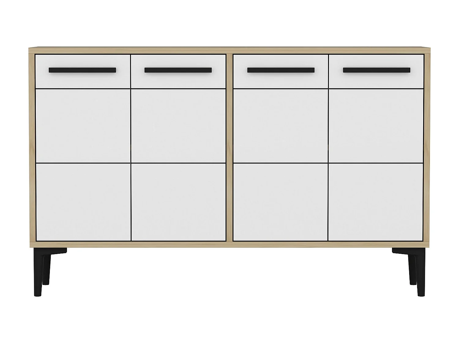 Aparador – 120 cm x 30 cm x 75 cm – Carvalho Safira e Branco – MDF