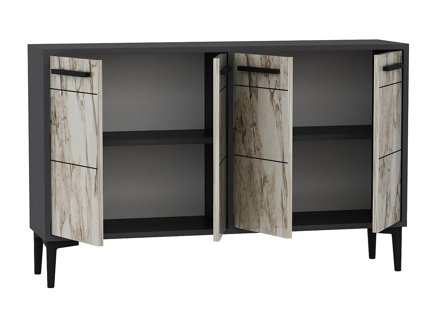 Aparador – 120cm x 30cm – Antracite e Mármore