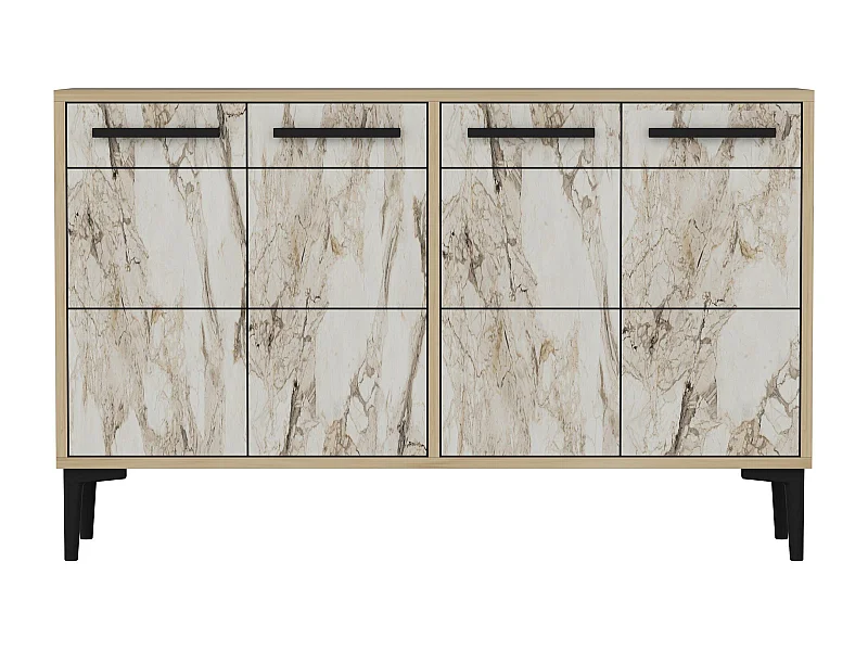 Aparador – 120 cm x 30 cm x 75 cm – Carvalho Safira e Mármore – MDF