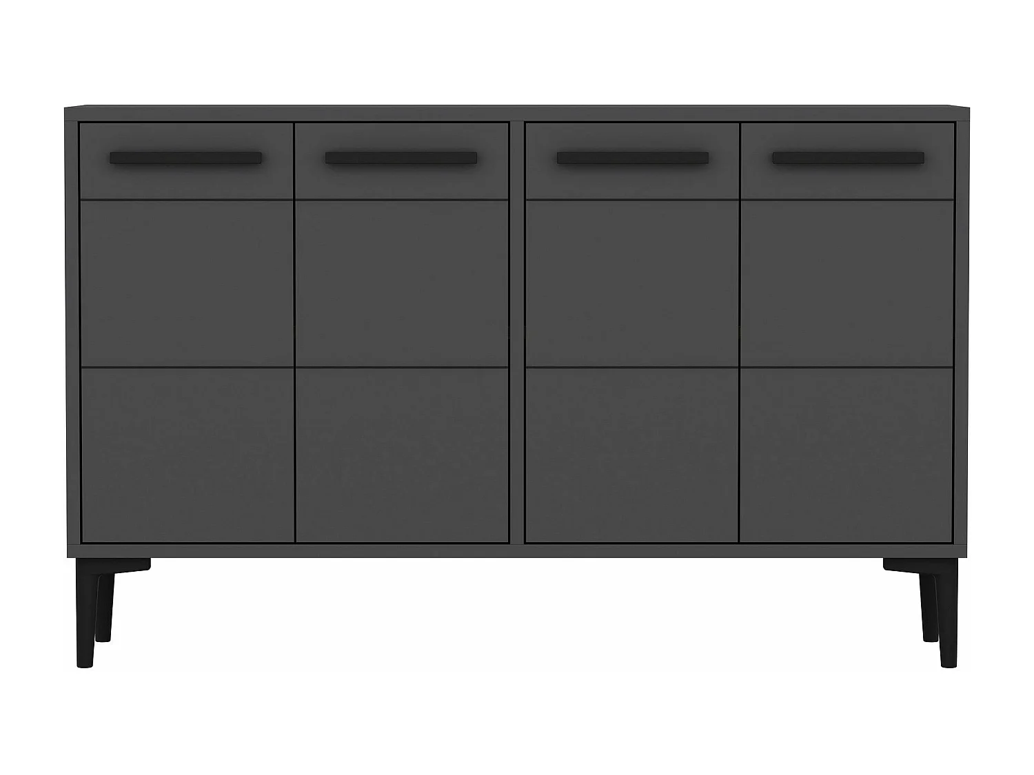 Aparador – 120 x 30 x 75 cm – Antracite – MDF Revestido em Melamina