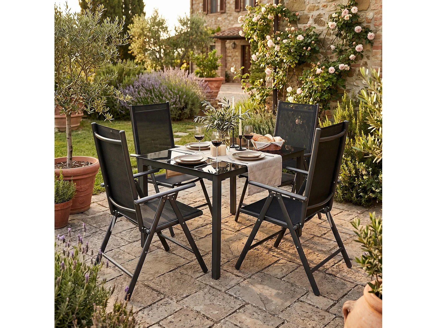 5 pcs. Alu Garden Set Seat Group 140SW
