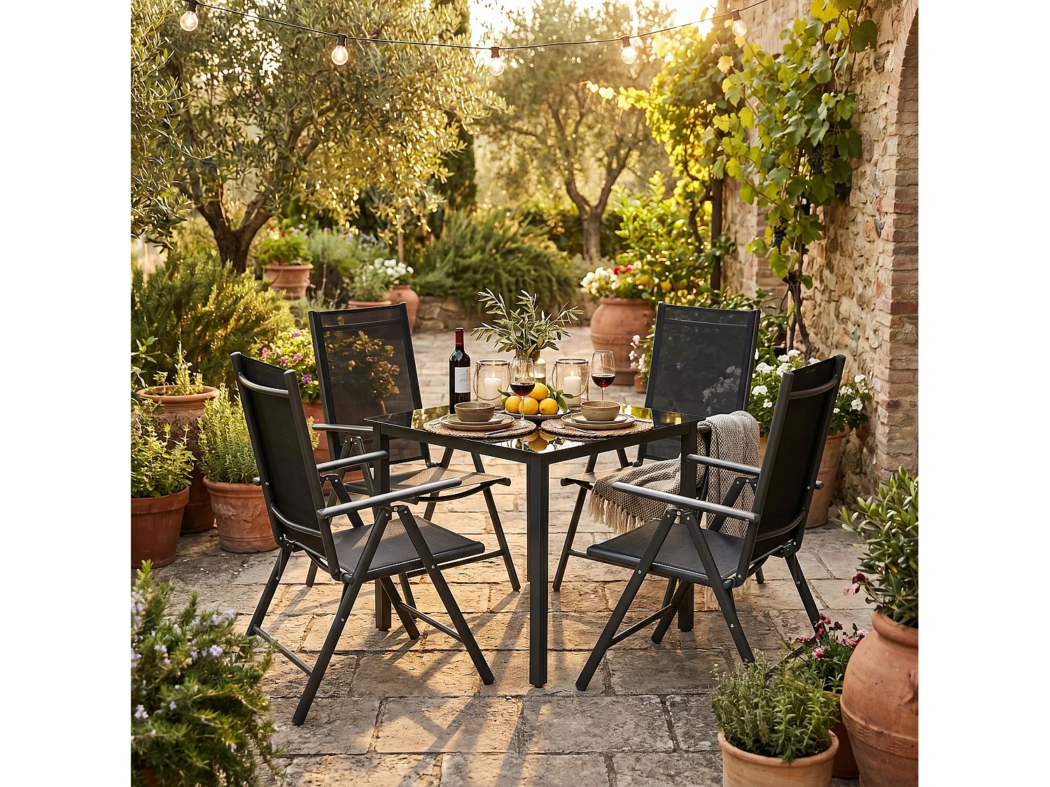 5 pz Alu Set da giardino di vetro Seat Group 80SW