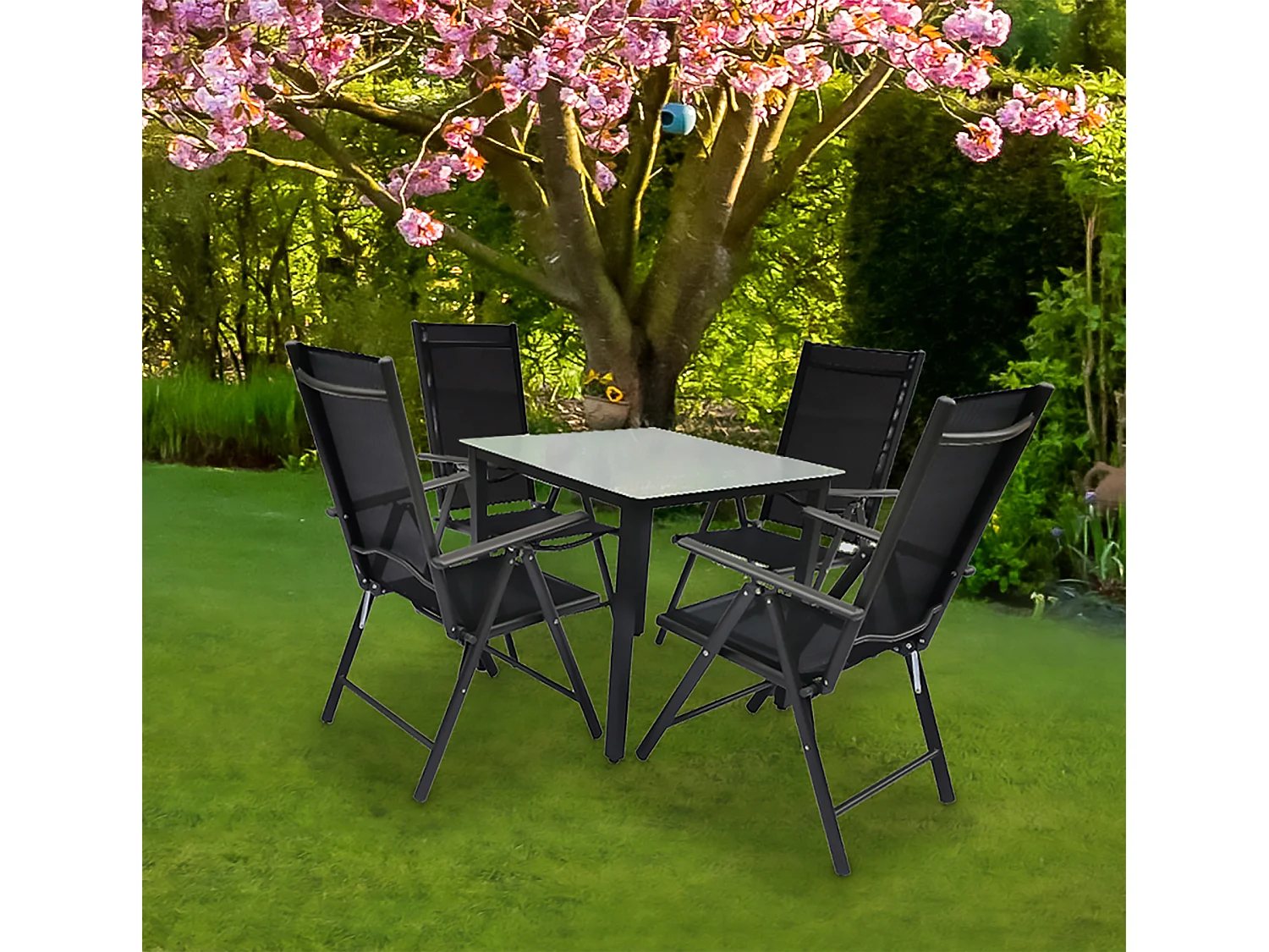 5 tlg. Alu Gartenset Sitzgruppe 80 MA