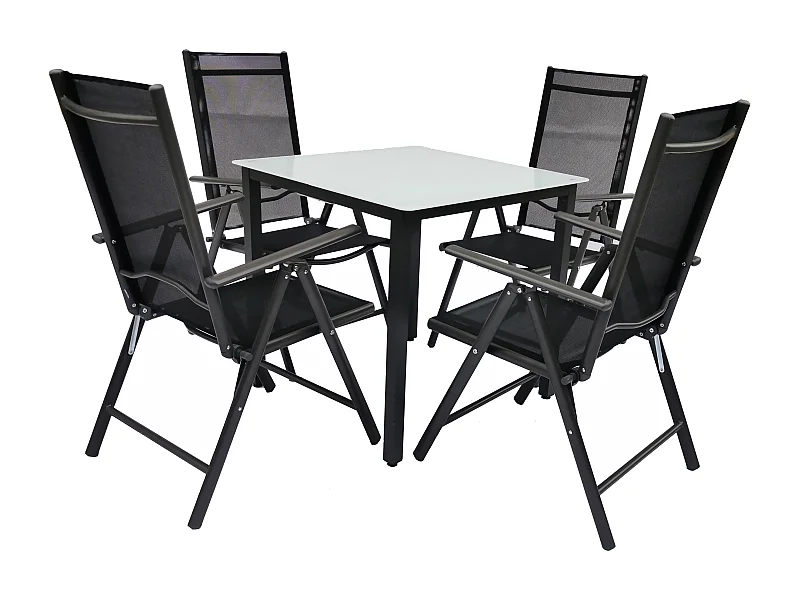 5 tlg. Alu Gartenset Sitzgruppe 80 MA