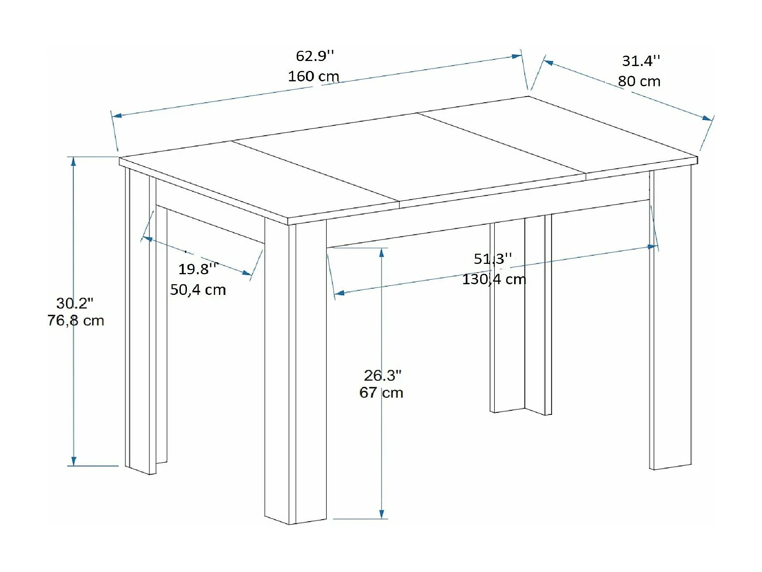 Table de salle à manger Nilanga Noir et Bois foncé