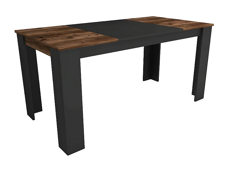 Table de salle à manger Nilanga Noir et Bois foncé