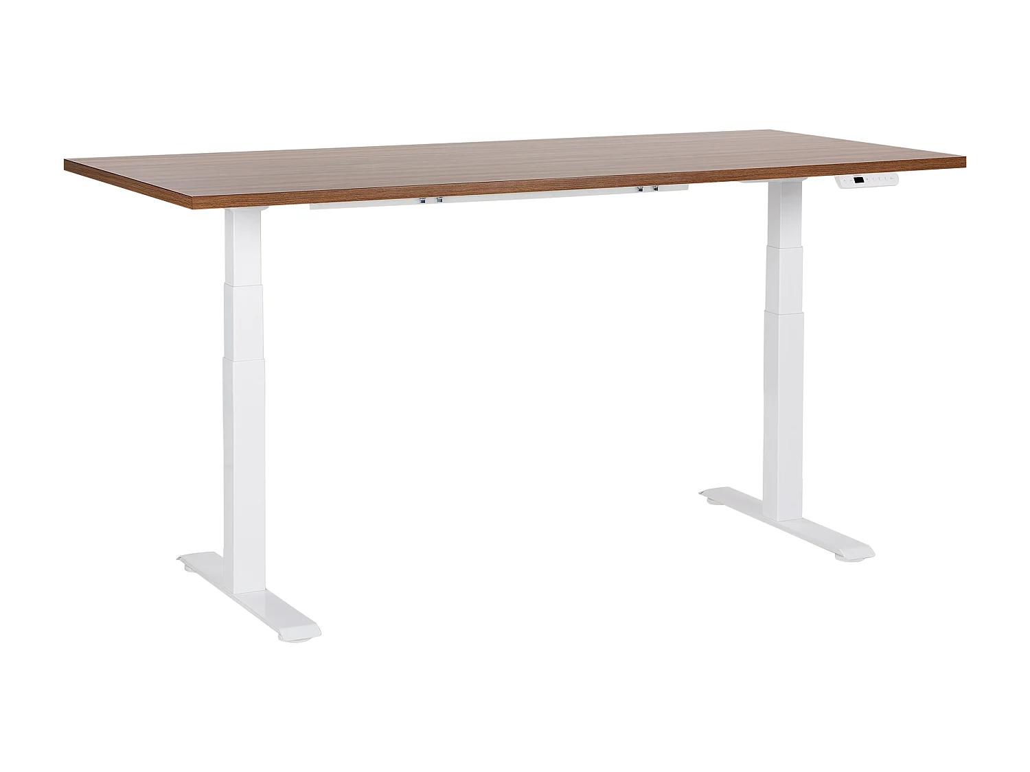 Scrivania regolabile elettricamente marrone scuro e bianco 180 x 80 cm DESTINES