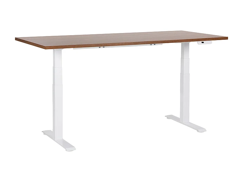 Biurko regulowane elektrycznie 180 x 80 cm ciemne drewno z białym DESTINES