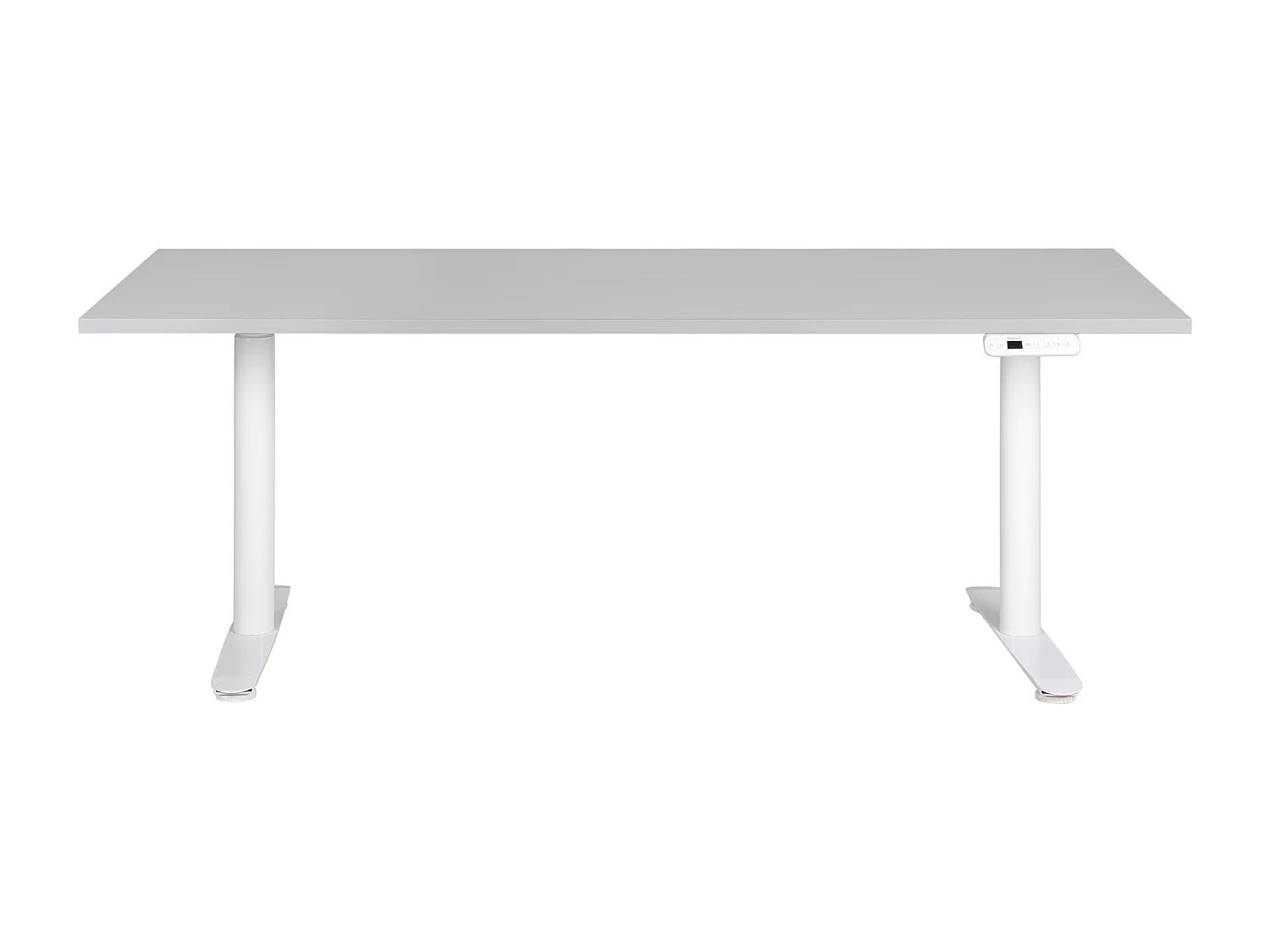 Biurko regulowane elektrycznie 180 x 80 cm szaro-białe DESTINAS