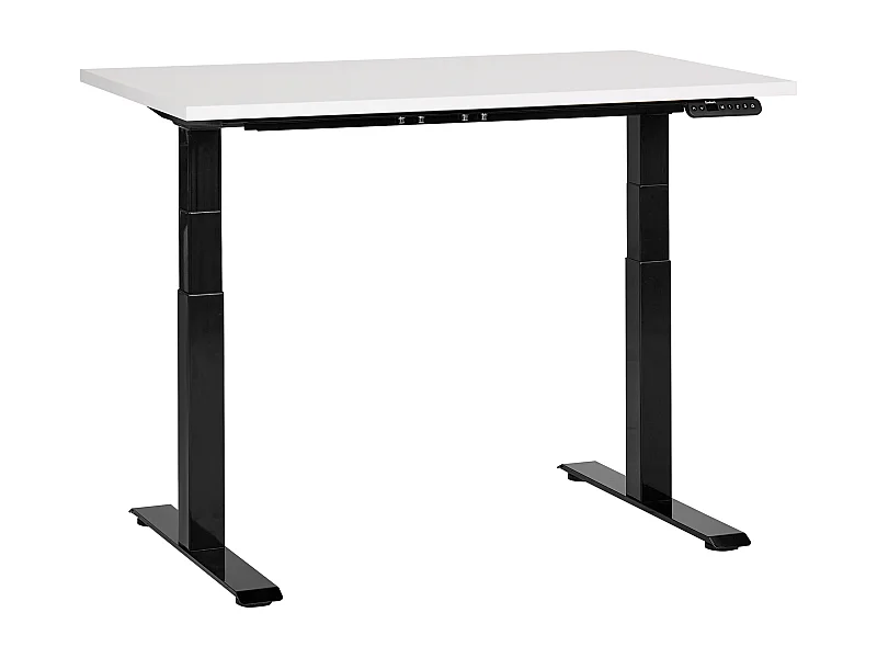 Biurko regulowane elektrycznie 120 x 72 cm biało-czarne DESTINES
