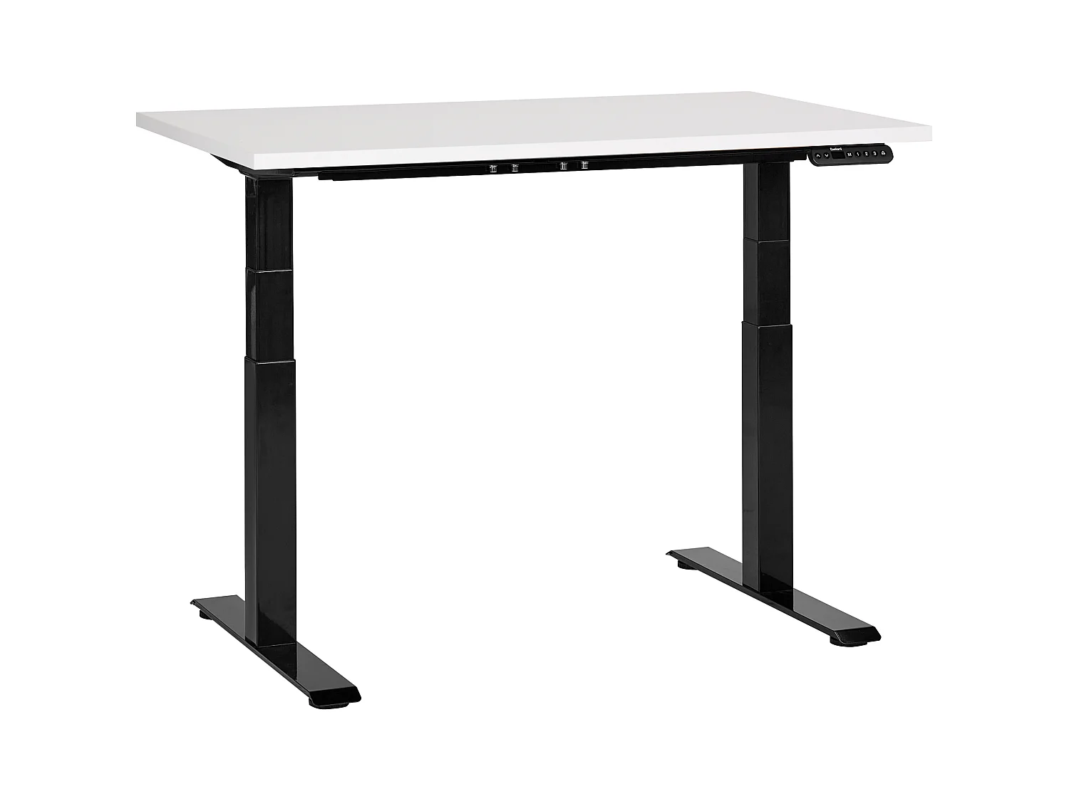 Bureau réglable en hauteur électriquement DESTINES Blanc/noir 120 cm 72 cm