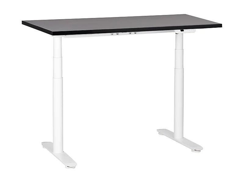 Elektrisch höhenverstellbarer Schreibtisch USB schwarz/weiß 120x72 cm DESTINAS