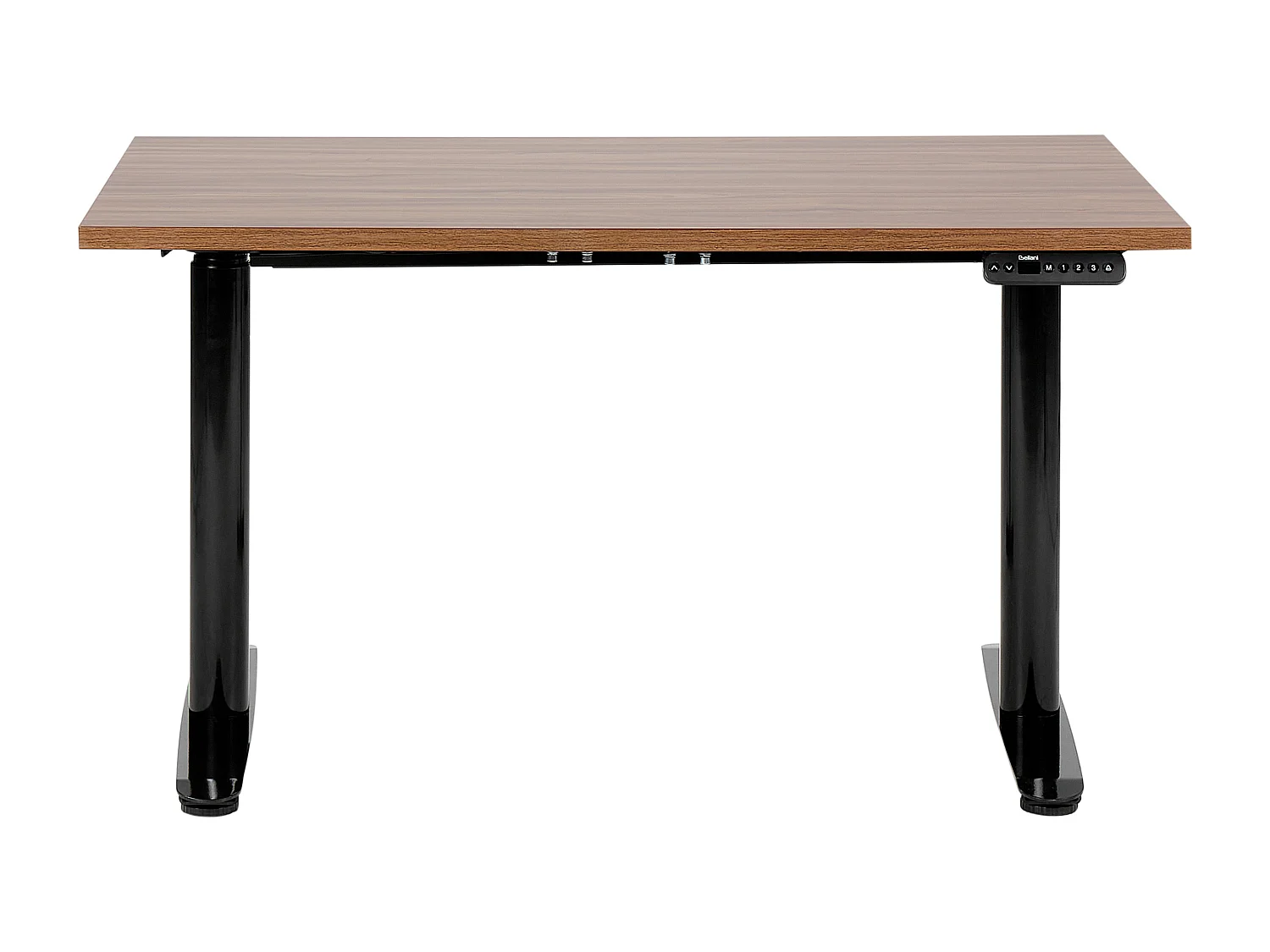 Elektrisch höhenverstellbarer Schreibtisch USB braun/schwarz 120x72 cm DESTINAS