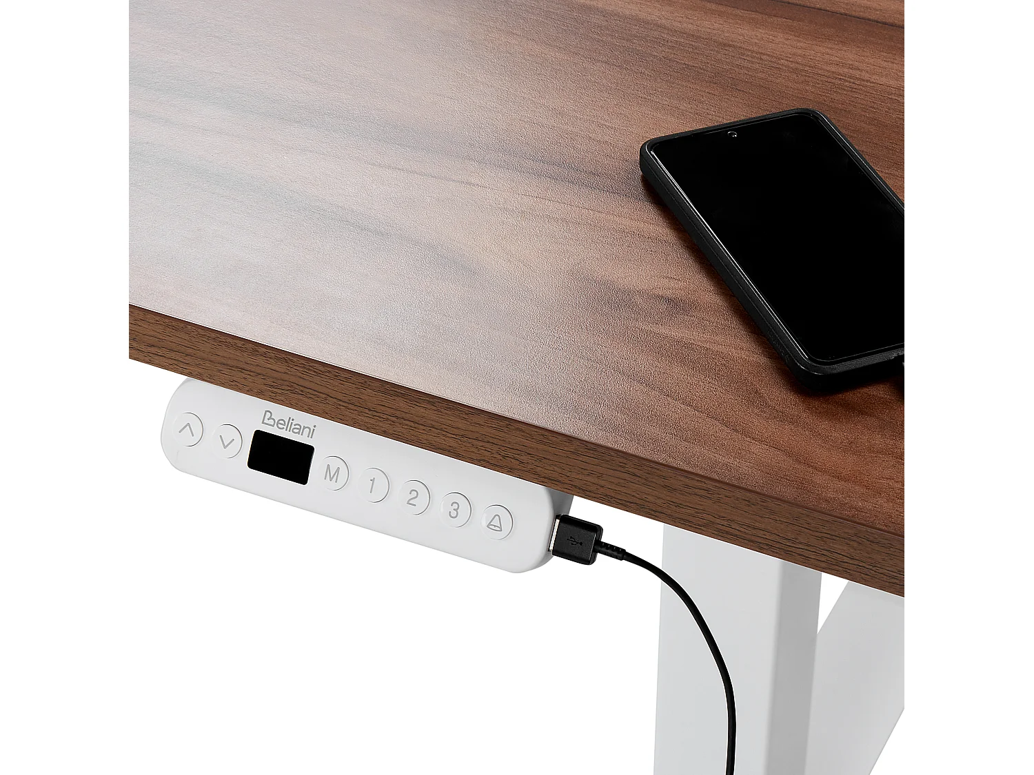 Bureau réglable en hauteur électriquement DESTINAS Marron/blanc 160 cm 72 cm