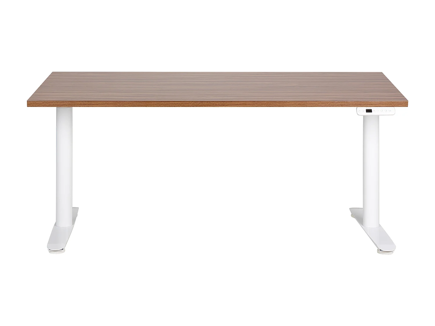 Secretária elevatória eletricamente ajustável castanha escura e branca 160 x 72 cm DESTINAS