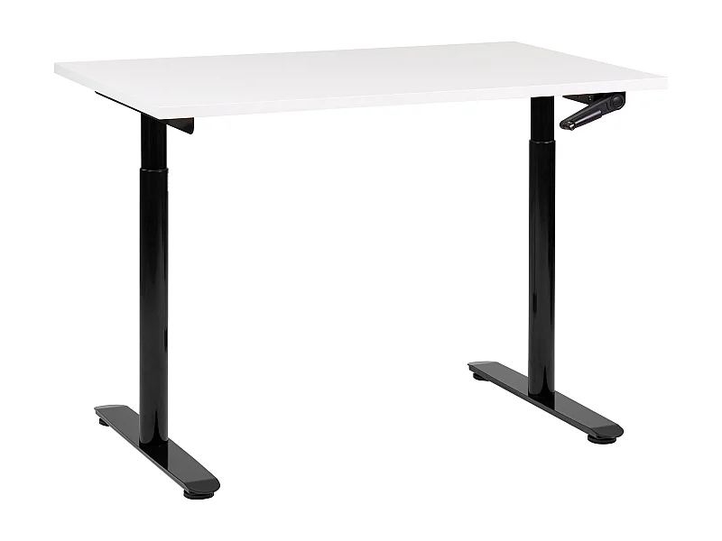 Bureau réglable en hauteur manuellement DESTINAS Blanc/noir 120 cm 72 cm
