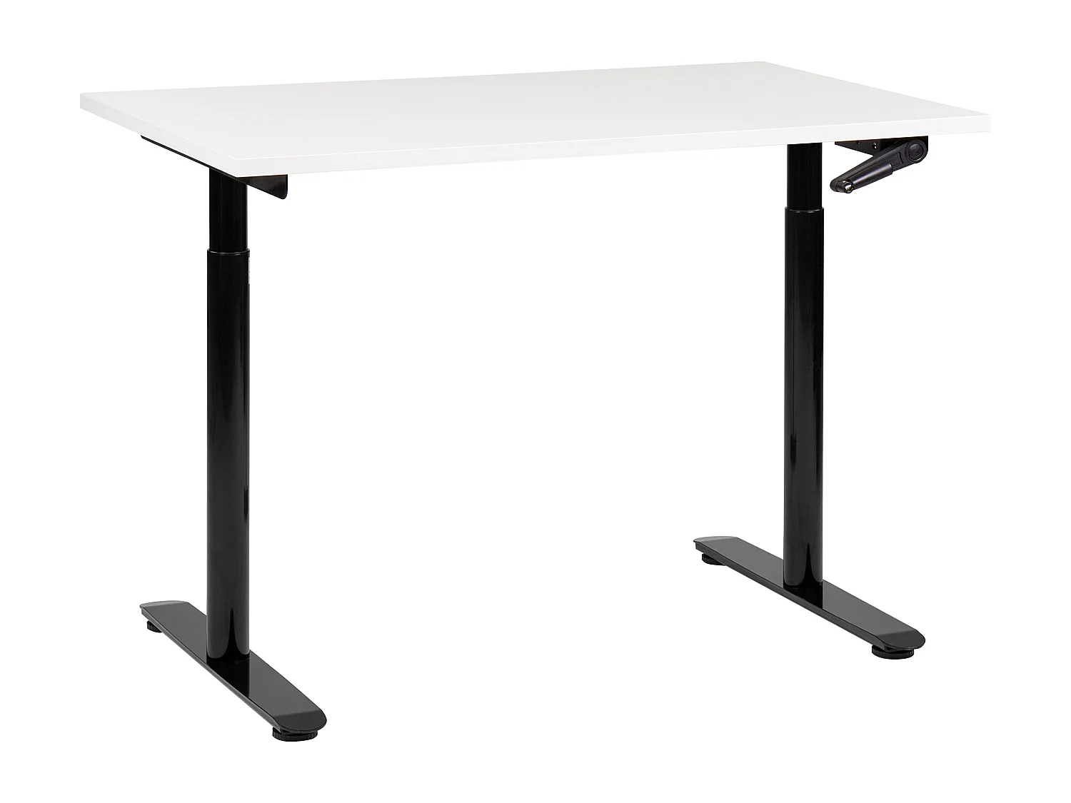 Bureau réglable en hauteur manuellement DESTINAS Blanc/noir 120 cm 72 cm