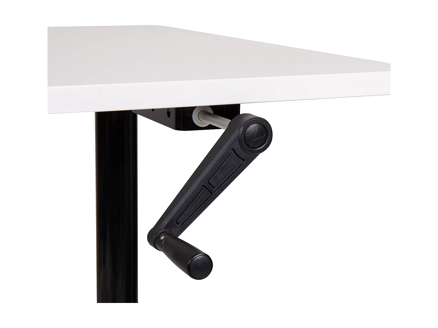Höhenverstellbarer Schreibtisch mit Kurbel weiß/schwarz 120x72 cm DESTINAS