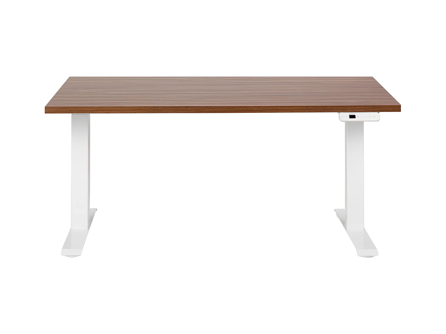 Elektrisch höhenverstellbarer Schreibtisch USB braun/weiß 160x72 cm DESTINES
