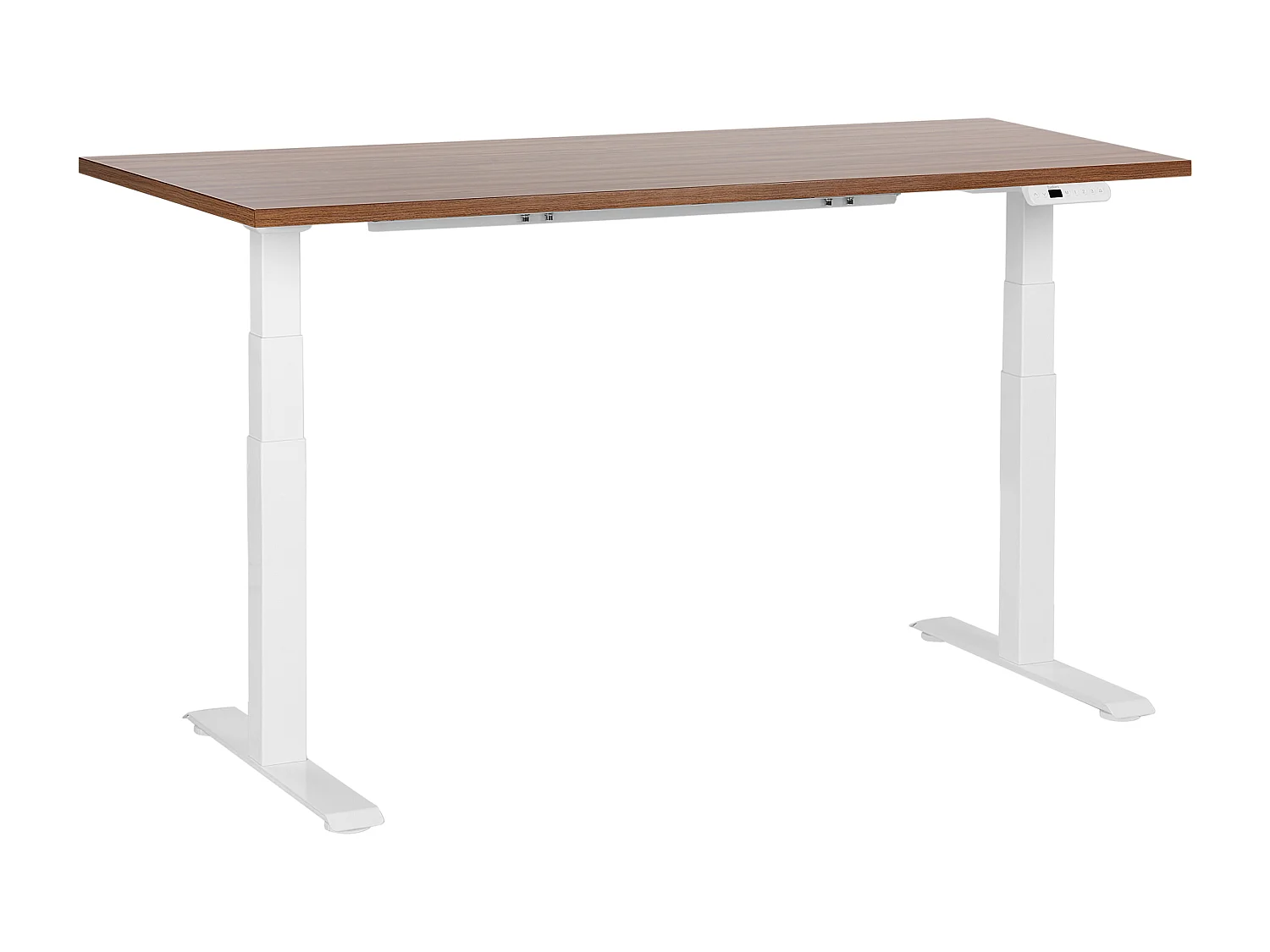 Elektrisch höhenverstellbarer Schreibtisch USB braun/weiß 160x72 cm DESTINES