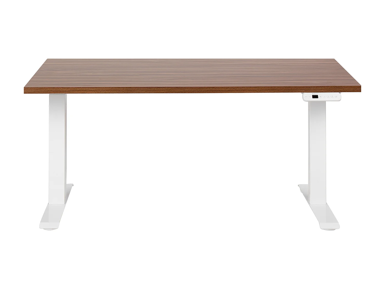 Elektrisch höhenverstellbarer Schreibtisch USB braun/weiß 160x72 cm DESTINES
