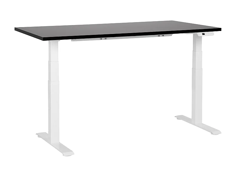 Elektrisch höhenverstellbarer Schreibtisch USB schwarz/weiß 160x72 cm DESTINES