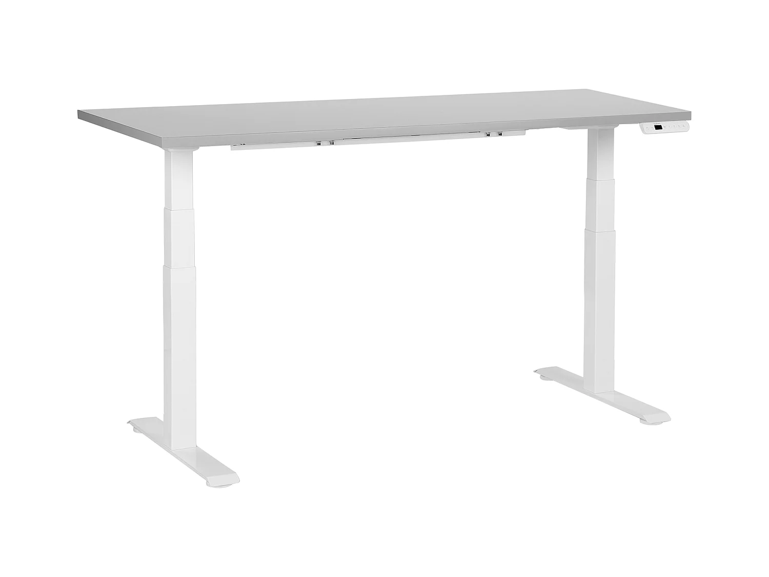 Escritorio de altura regulable eléctrico gris y blanco 160 x 72 cm DESTINES