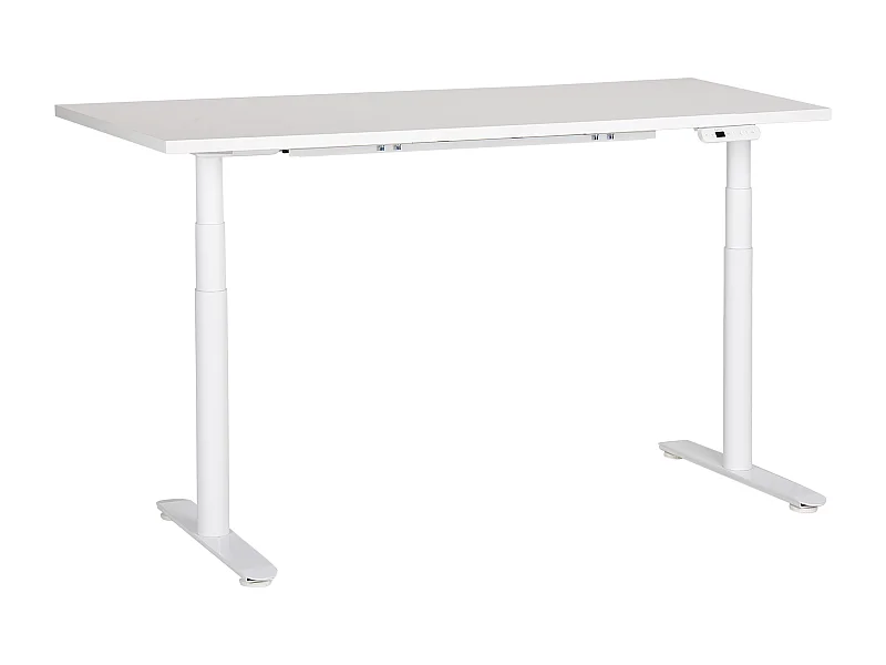Bureau réglable en hauteur électriquement DESTINAS Blanc 160 cm 72 cm