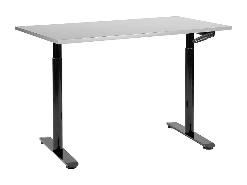 Höhenverstellbarer Schreibtisch mit Kurbel grau/schwarz 120x72 cm DESTINAS