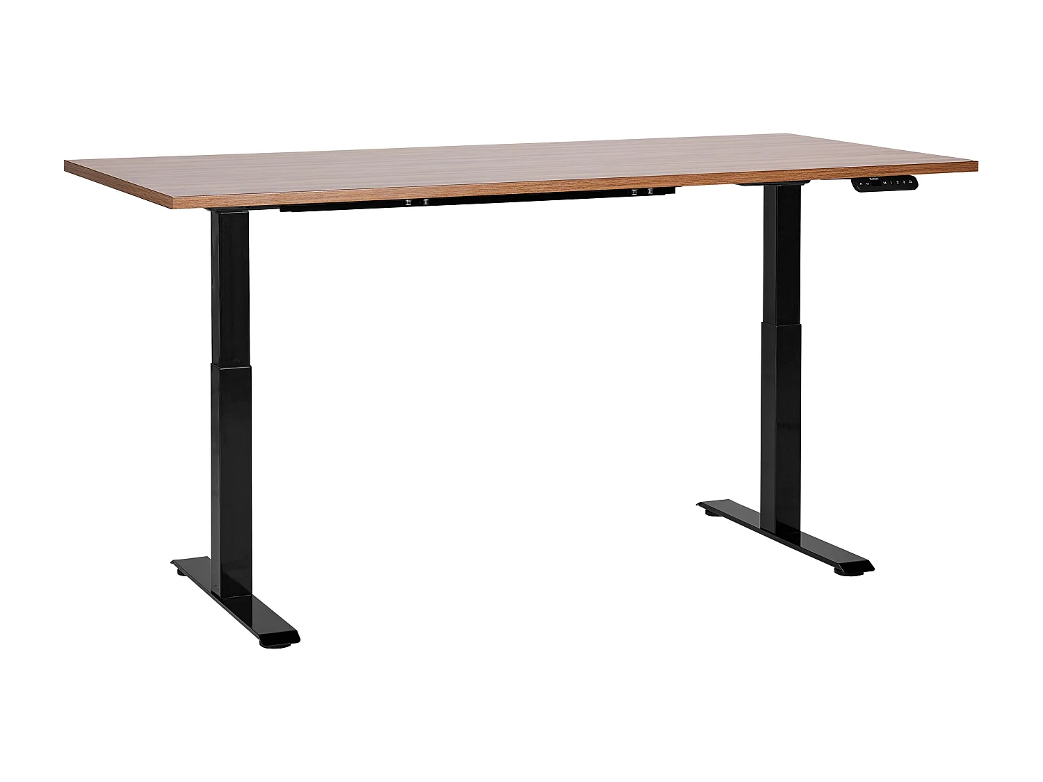 Bureau elektrisch verstelbaar donkerhout/zwart 160 x 72 cm DESTINES