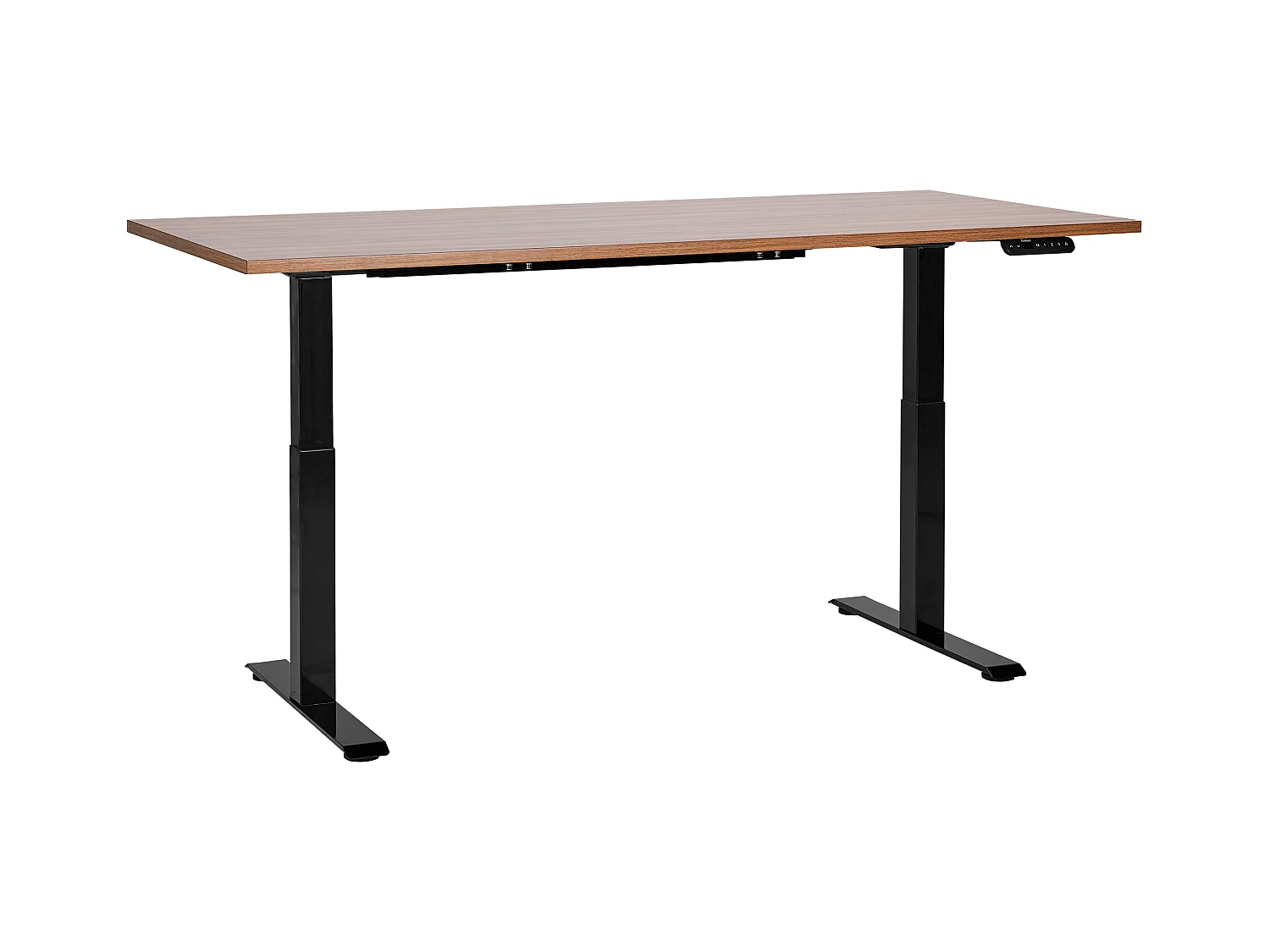 Biurko regulowane elektrycznie 160 x 72 cm ciemne drewno z czarnym DESTINES
