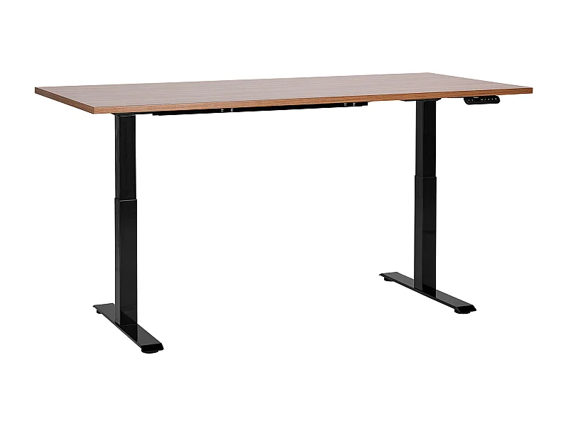 Elektrisch höhenverstellbarer Schreibtisch USB braun/schwarz 160x72cm DESTINES